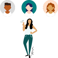 Person giving credit